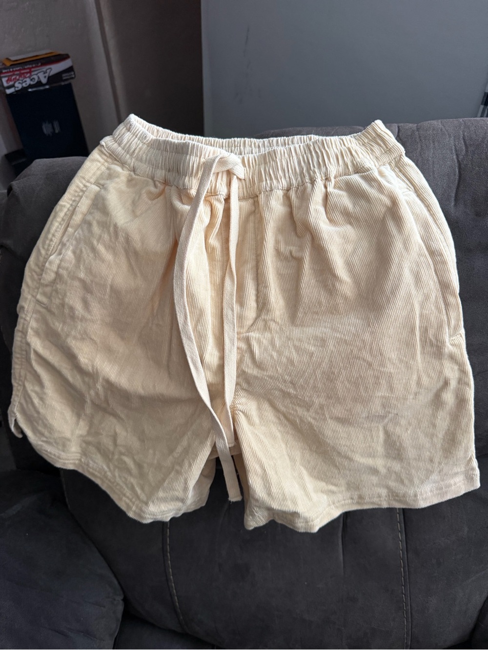 Simply Southern Cream Corduroy Elastic Waist Shorts